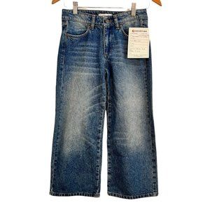 NWT Anine Bing Lina Low Rise Flare Cropped Denim Jeans In Marte Blue Sample 24 